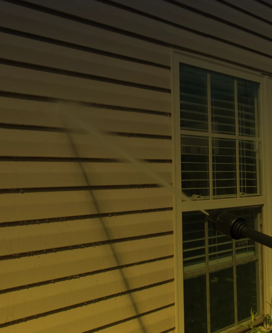 Exterior siding near a residential service area