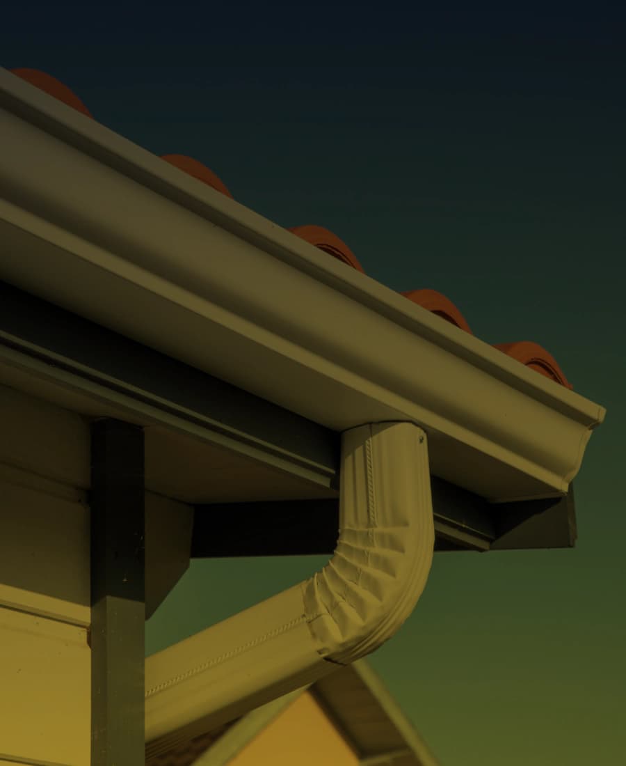 White gutter and downspout connection