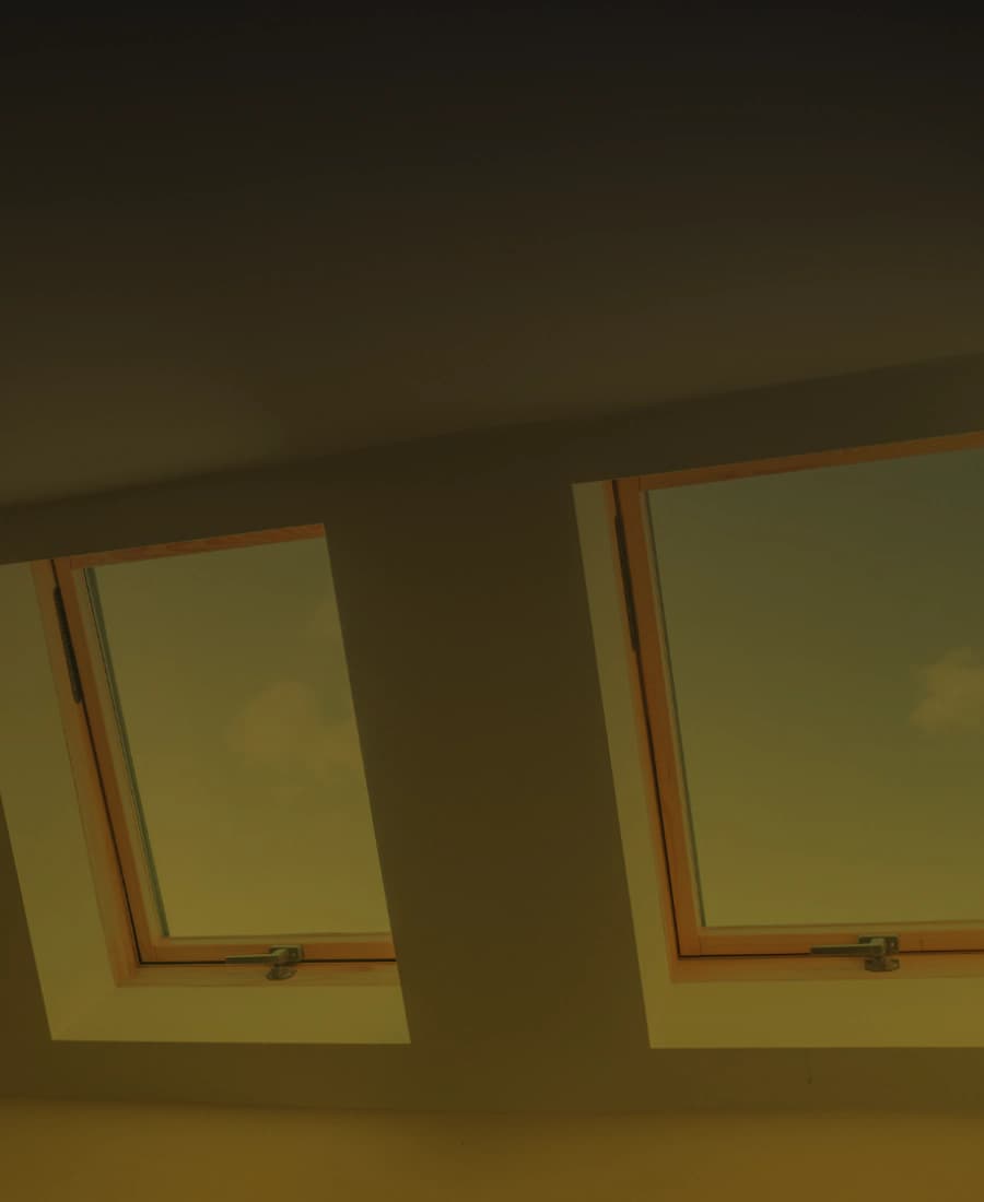 Glazed openings set into a roof plane