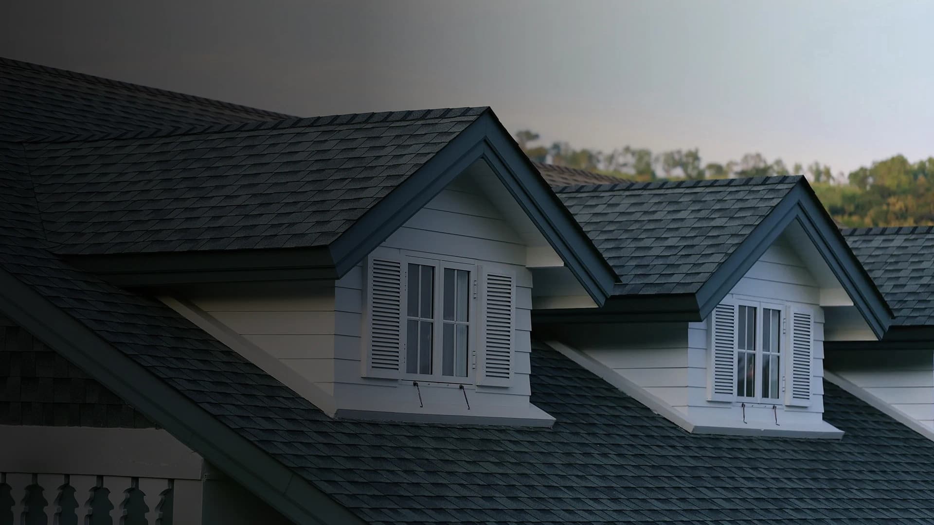 Close view of a roofing surface